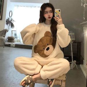 Pyjama d’hiver polaire ours pour femme