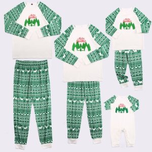 Pyjama de famille assorti pour noël Vert