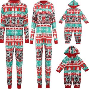 Pyjama de noël combinaison pour toute la famille