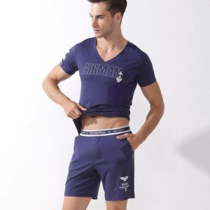 Pyjama deux pièces violet en coton pour hommes