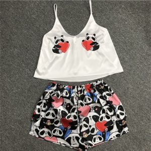 Pyjama femme sexy deux pièces à motif panda