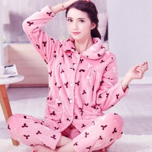 Pyjama en polaire épais chaud pour femme