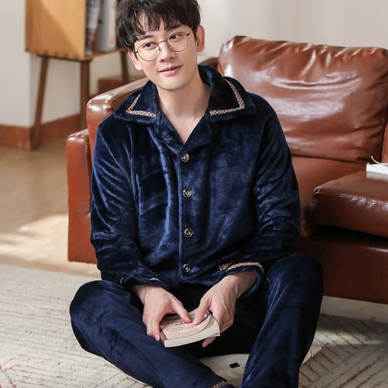 Pyjama en flanelle pour homme uni – Image 5