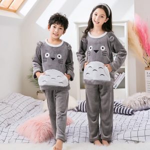 Pyjama gris en flanelle polaire avec imprimé Toroto pour enfant