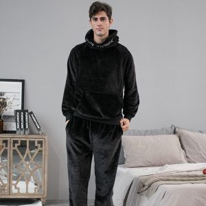 Pyjama pour homme chaud à capuche