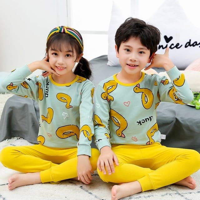 Pyjama printemps deux pièces à motif canard pour enfants