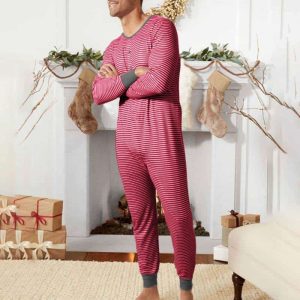 Pyjama rayé à manches longues pour homme