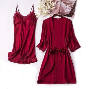 Pyjama sexy avec nuisette et kimono pour femmes