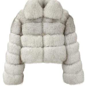 Veste fourrure femme courte blanche