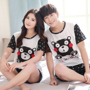 Vêtements de nuit pour couple avec petit ours